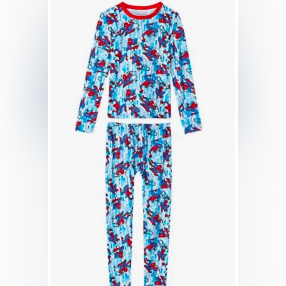NWT- Light Blue Spiderman Boys Thermal Underwear Set -Long John -size 4/5